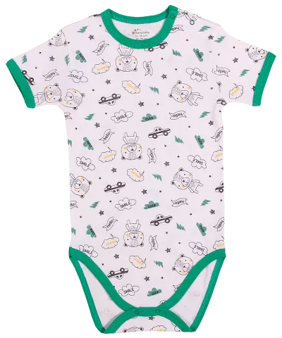 Body maneca scurta - Ursuleti - Verde - Kara Baby  12-18 luni (80-86cm)