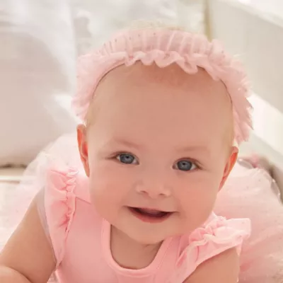 Body tutu din bumbac sustenabil Roz cu bentita pentru nou-nascut - Mayoral 4-6 luni