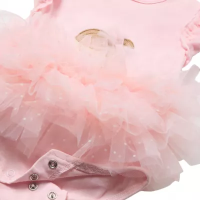 Body tutu din bumbac sustenabil Roz cu bentita pentru nou-nascut - Mayoral 4-6 luni