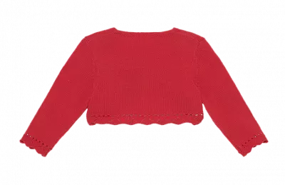 Bolero tricotat - Rosu - Mayora 6-9 luni