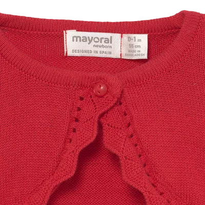 Bolero tricotat - Rosu - Mayora 6-9 luni