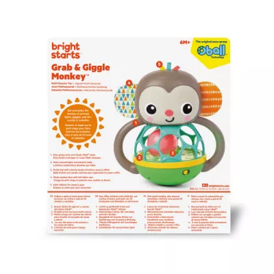 Bright Starts - Jucarie multi-senzoriala, "Grab & Giggle Monkey"