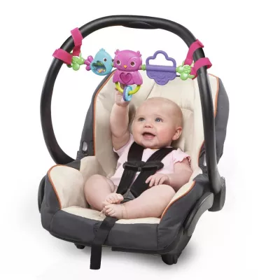 Bright Starts - Bara de jucarii pentru balansoar Take Along Busy Birdies, Bufnita