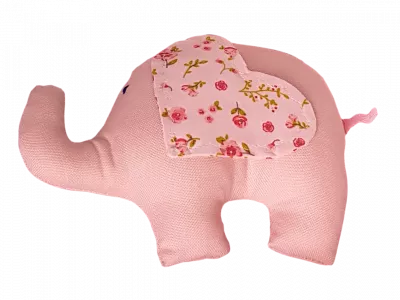 Cadou bebelus fetita -  Elefant, roz cu trandafiri - Bestfam