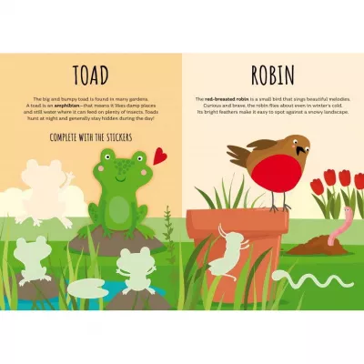 Carte de activitati cu abtibilduri - In gradina