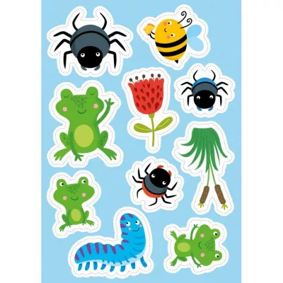 Carte de activitati cu abtibilduri - In gradina