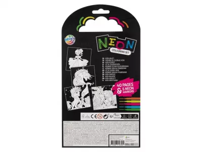 Carte de colorat cu carioci neon - Peripetiile unicornului