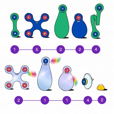Clixo® joc magnetic de construit - Arta pe geam (24 piese)