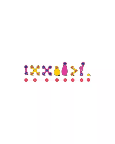 Clixo® joc magnetic de construit - Crew Roz & Galben (30 piese)