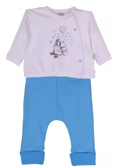 Compleu 2 piese alb/albastru Tigrila si Winnie 2 ani
