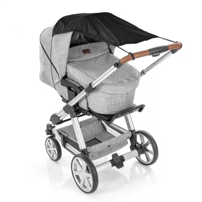 Copertina pentru protectie solara UV 50+, parasolar pentru carucior de copii, model universal, negru, Reer ShineSafe Black 84191