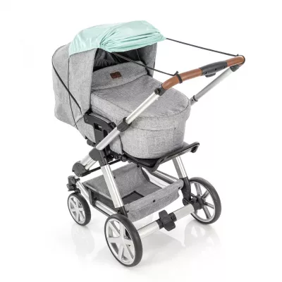 Copertina pentru protectie solara UV 50+, parasolar pentru carucior de copii, model universal, verde menta, Reer ShineSafe Mint 84223