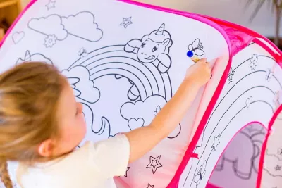 Cort de joaca si de colorat - Unicorn