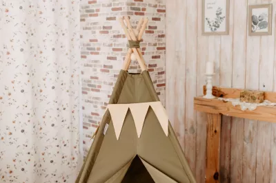 Cort de joaca teepee - Oliv - Maradalia Kids