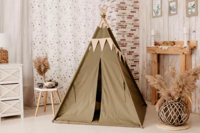 Cort de joaca teepee - Oliv - Maradalia Kids