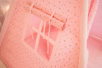 Cort de joaca - Gold Stars Teepee - Pink - Maradalia Kids