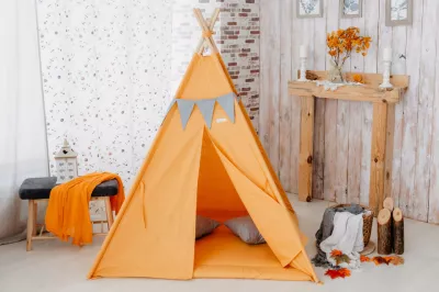 Cort de joaca teepee - Orange - Maradalia Kids