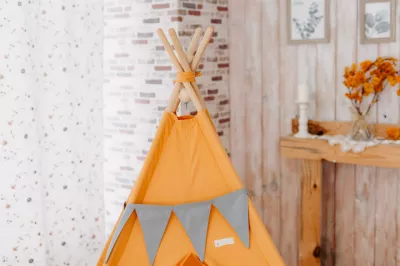 Cort de joaca teepee - Orange - Maradalia Kids