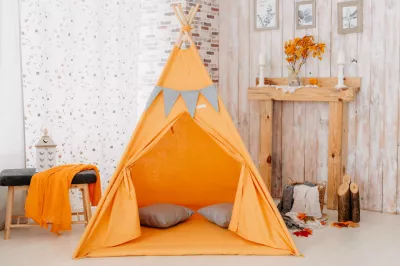 Cort de joaca teepee - Orange - Maradalia Kids