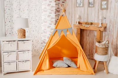 Cort de joaca teepee - Orange - Maradalia Kids