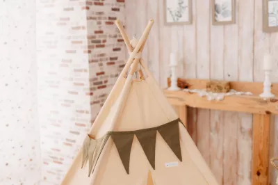 Cort de joaca teepee - Bej - Maradalia Kids
