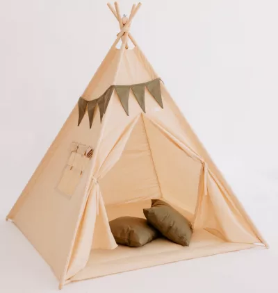 Cort de joaca teepee - Bej - Maradalia Kids