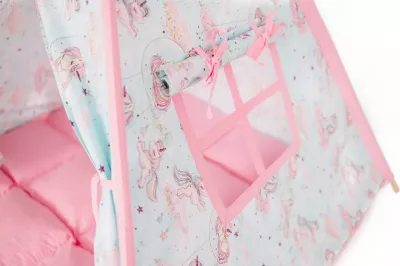 Cort de joaca teepee - Unicorn Heaven - Roz - Maradalia Kids