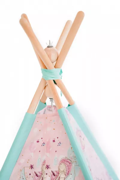 Cort de joaca teepee - Unicorn Heaven-Mint - Maradalia Kids