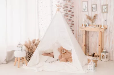 Cort teepee, dantela - Ivory - Maradalia Kids