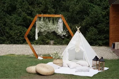Cort teepee, dantela - Ivory - Maradalia Kids