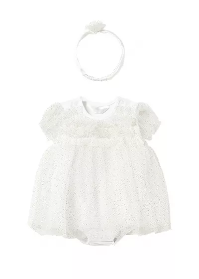Costumas (rochita) cu tul + diadema - Mayoral  4-6 luni