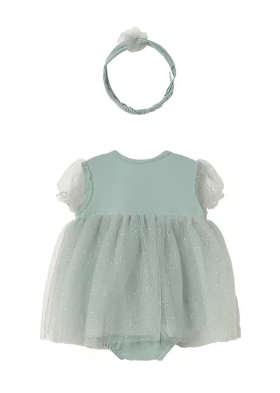 Costumas (rochita) cu tul + diadema - vernil - Mayoral  2-4 luni