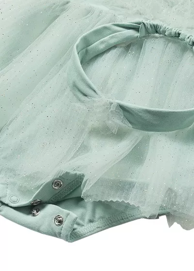 Costumas (rochita) cu tul + diadema - vernil - Mayoral  2-4 luni