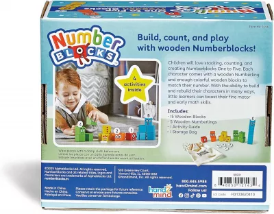 Cuburi din lemn Numberblocks  - De la 1 la 5