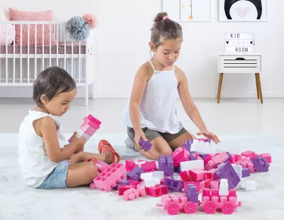 Cuburi mari de construit  in cutie - Unicorn (100 piese)