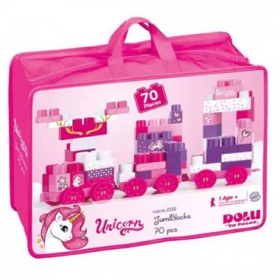 Cuburi de construit unicorn, 70 piese - Dolu