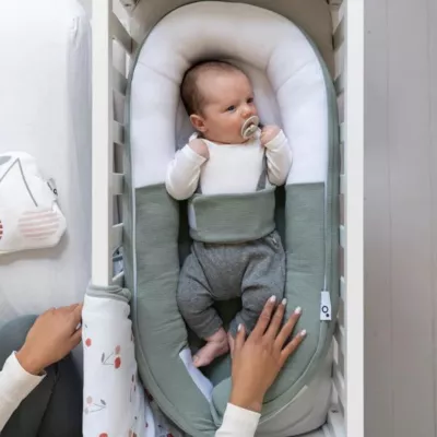 Doomoo - Baby Nest din bumbac organic Cocoon Tetra Jersey Green