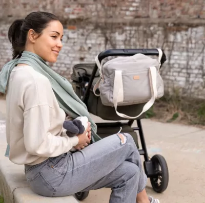 Doomoo - Esarfa pentru alaptat multifunctionala din bumbac organic Momâ€™n Play Green