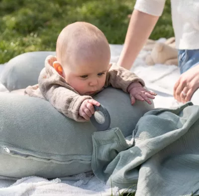 Doomoo - Esarfa pentru alaptat multifunctionala din bumbac organic Momâ€™n Play Green