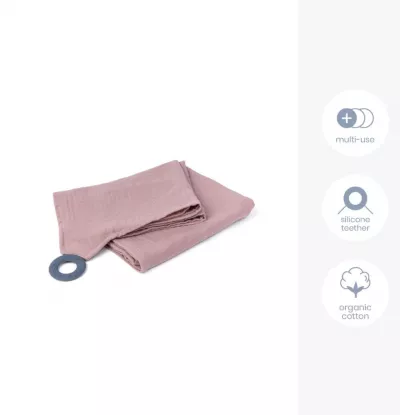 Doomoo - Esarfa pentru alaptat multifunctionala din bumbac organic Momâ€™n Play Pink