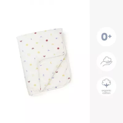 Doomoo - Paturica ultradelicata bumbac organic, Happy Colors