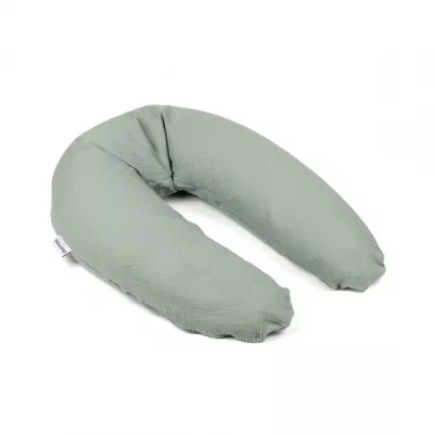 Doomoo - Perna mare 3 in 1 Comfy Big Tetra Green din bumbac organic: perna gravide, suport pentru hranire, suport pentru bebe