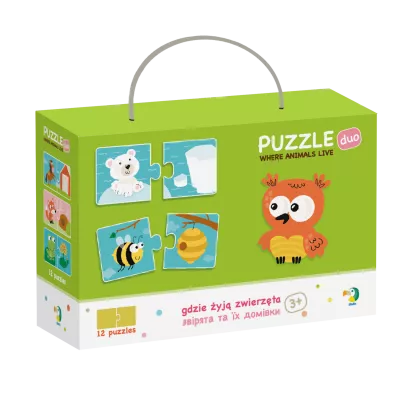 Duo Puzzle - Unde traiesc animalele? (2 piese)