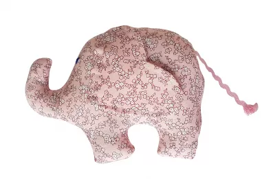 Elefantel din panza - Roz / Floricele  - Papusile Vesele