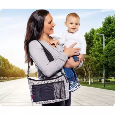 Geanta organizator cu aleza pentru schimbat scutecul bebelusului Reer Clip&Go Vario 84072