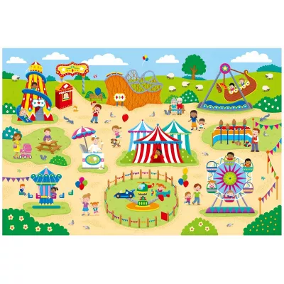 Giant Floor Puzzle: Parcul de distractii (30 piese)