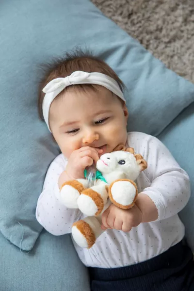 Jucarie de plus cu bilute zornaitoare - Sophie la Girafe