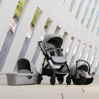 Graco - Carucior pentru copii multifunctional 3 in 1 Near2Me DLX Ash (Carucior Near2Me DLX + Landou Near2Me DLX + Scoica SnugLite)