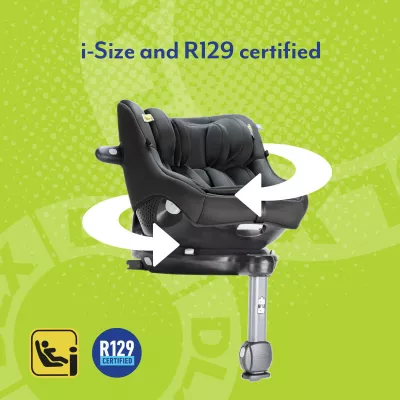 Graco - Scaun auto Turn2Me 360Â° DLX Iron, 40-105 cm, certificata R129 si testat ADAC