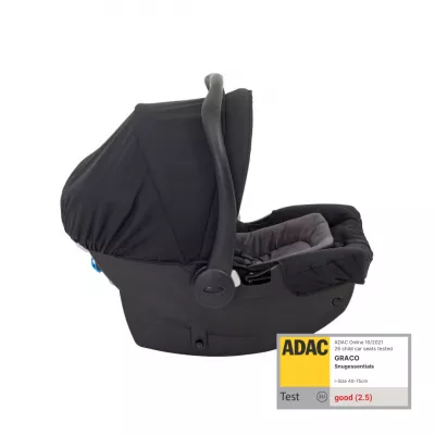 Graco - Scoica auto SnugEssentials Midnight Black, 40-75 cm, testata ADAC si certificata R129